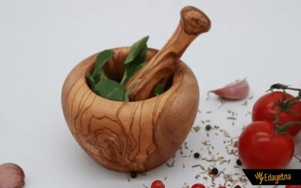 olive wood mortar