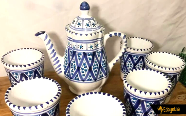 Serving tea set with ceramic