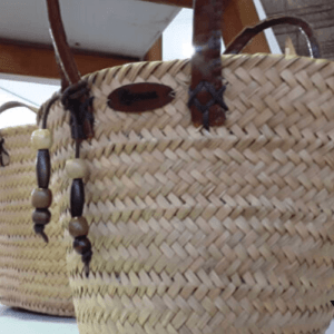 Small basket bag palme leaves